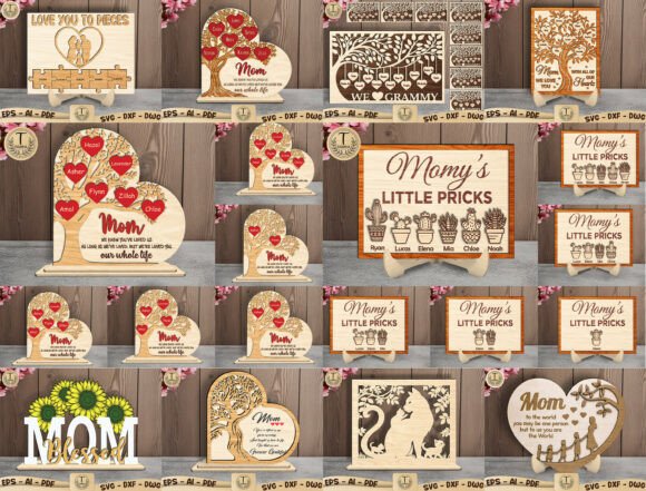 Download Personalized Mom Laser Cut SVG Bundle - Laser cut svg Collection