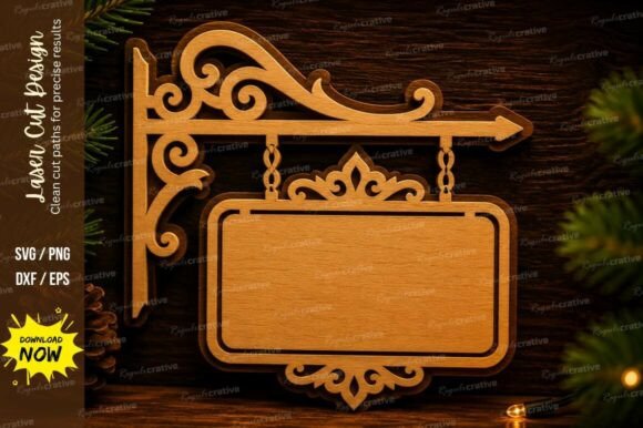 Download Hanging Vintage Sign Laser Cut Svg - Laser cut svg Collection