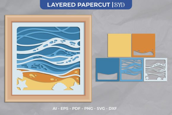 Download Summer Beach 3D Shadow Box SVG - Summer Collection