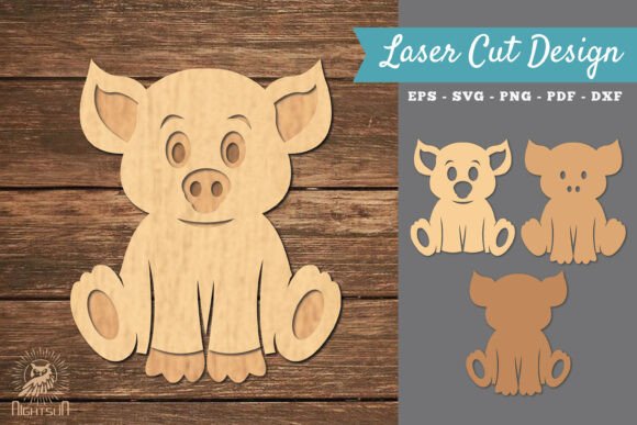 Download Baby Pig 3D Laser Cut SVG - Laser cut svg Collection