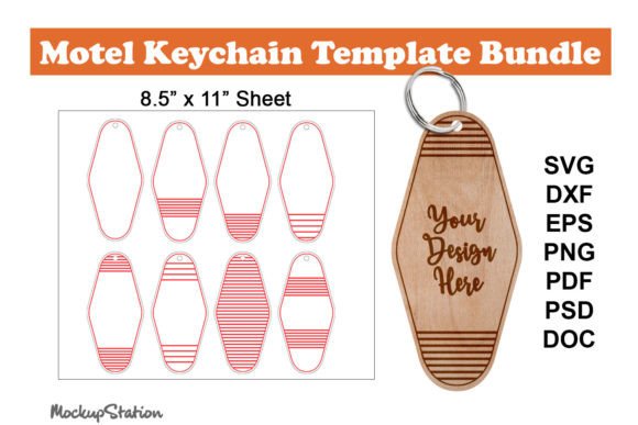 Download Motel Keychain Template SVG Bundle - Keychain template Collection