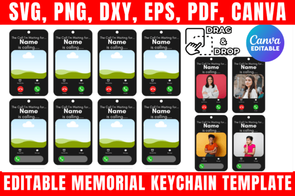 Download Editable Memorial Keychain Template - Keychain template Collection