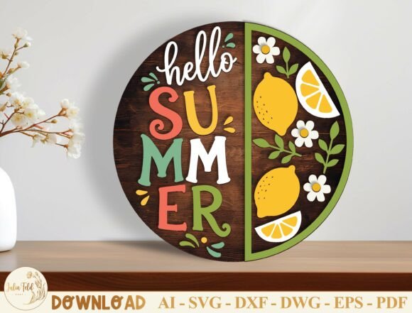 Download Summer Lemon Hello Sign SVG - Summer Collection