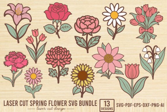 Download Spring Flower Laser Cut SVG Bundle - Laser cut svg Collection