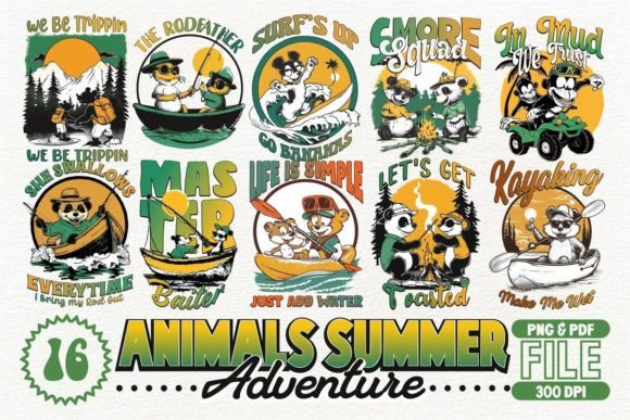 Download Animals Summer Adventure Design Bundle - Summer Collection