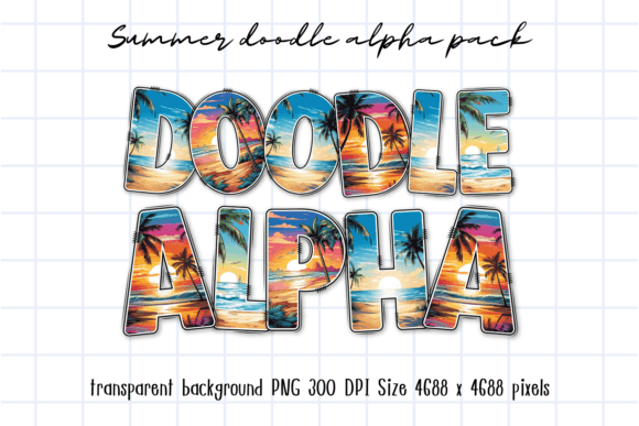 Download Summer Vacation Sea Beach Doodle Letters - Summer Collection