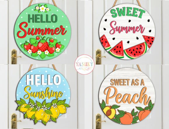 Download Summer Fruit Door Hanger SVG Bundle - Summer Collection