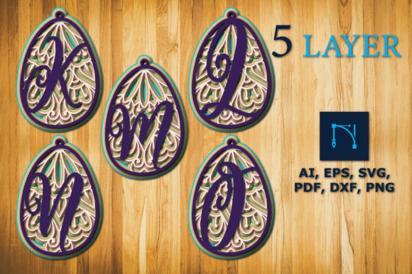Download Layer Alphabet K-O Egg with Mandala SVG - Layer alphabet Collection
