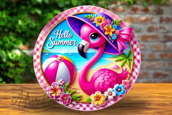 Download 3D Hello Summer Flamingo Welcome Sign - Summer Collection