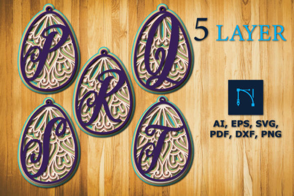 Download Layer Alphabet P-T Egg with Mandala SVG - Layer alphabet Collection