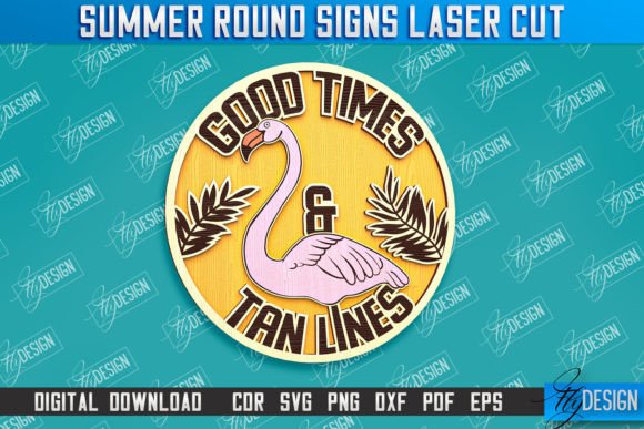 Download Summer Round Sign | 3D Sign Inscription - Summer Collection