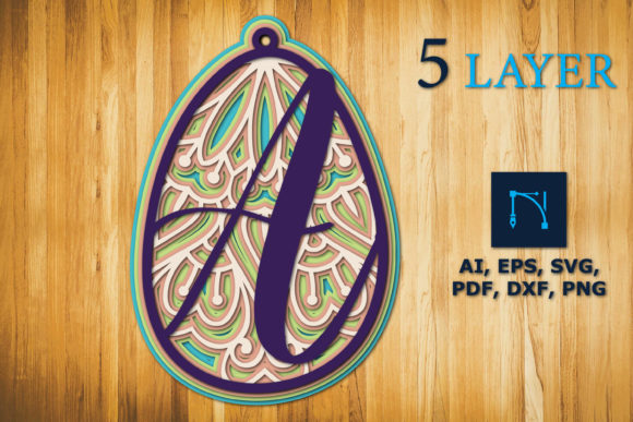 Download Layer Alphabet a Egg with Mandala SVG - Layer alphabet Collection