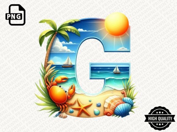 Download Watercolor Summer Alphabet Clipart PNG - Summer Collection
