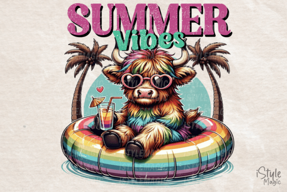Download Summer Vibes Cow Sublimation PNG Shirt - Summer Collection