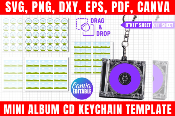 Download Mini Album CD Keychain Template - Keychain template Collection