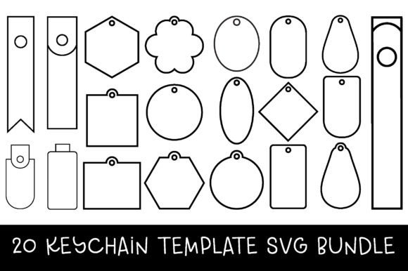 Download Keychain Template Svg Bundle Cut File - Keychain template Collection