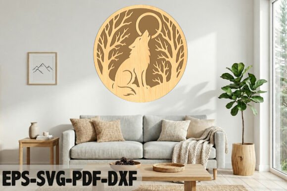 Download Wolf Howling at Moon Laser Cut SVG - Laser cut svg Collection