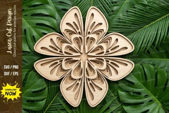 Download Floral Layer Mandala Laser Cut SVG - Laser cut svg Collection