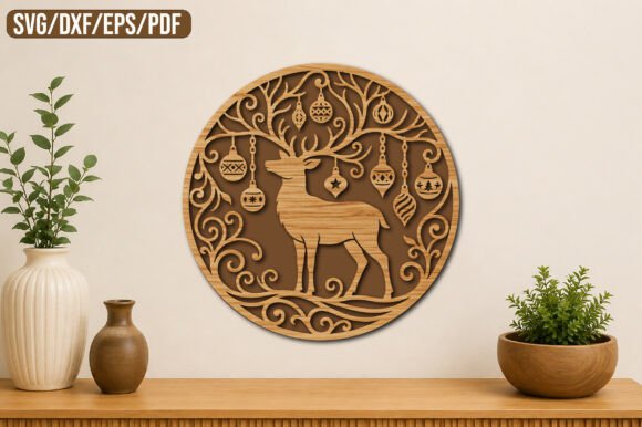 Download Christmas Deer Tree Laser Cut SVG - Laser cut svg Collection