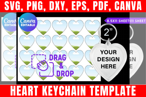 Download Heart Keychain Template, Keychain Svg - Premium Resources